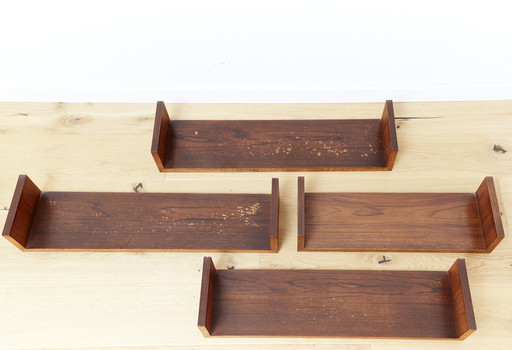 Mid-Century Teak Wall Shelf I Set Of Four