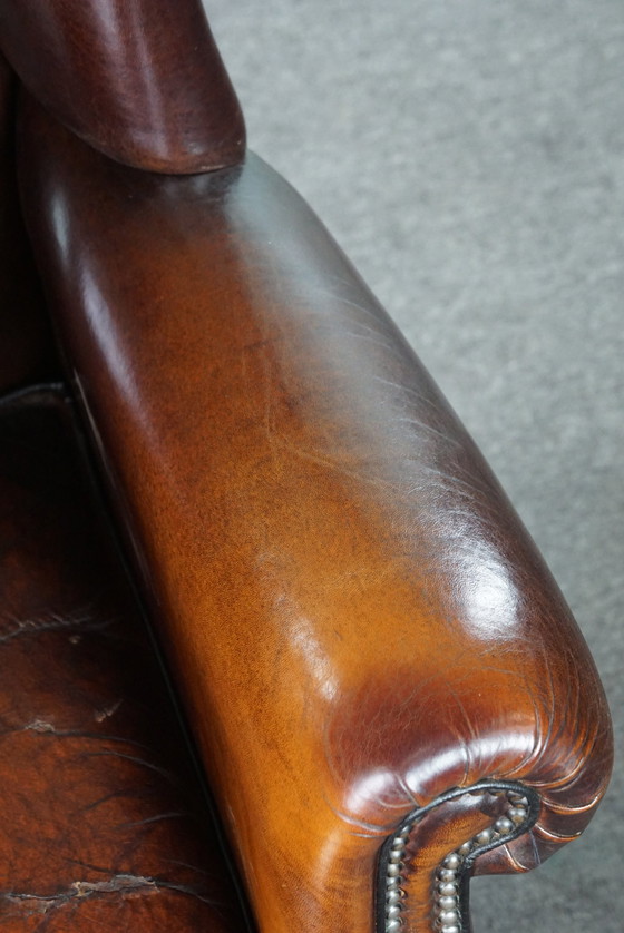 Image 1 of Large sheep leather ear armchair