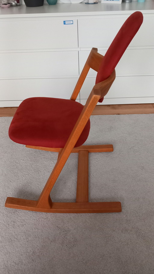 Vintage Peter Opsvik For Stokke Teak Pendulum Balance Chair