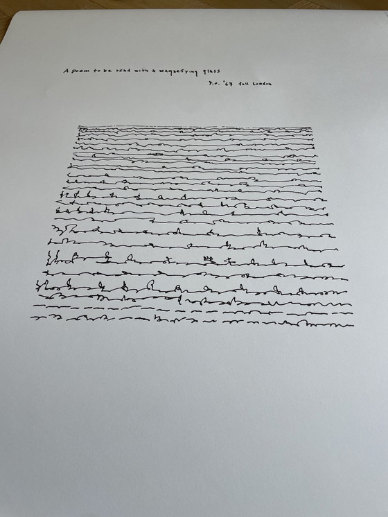 Image 1 of Exhibition Poster Designed By Yoko Ono, A Poem To Be Read With A Magnifying Glass, Copyright Yoko Ono, Mm Sweden, 2012