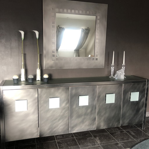 Design cabinet brushed stainless steel