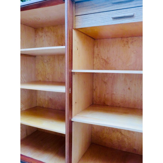 Image 1 of Vintage maple and oak china cabinet, Denmark 1950