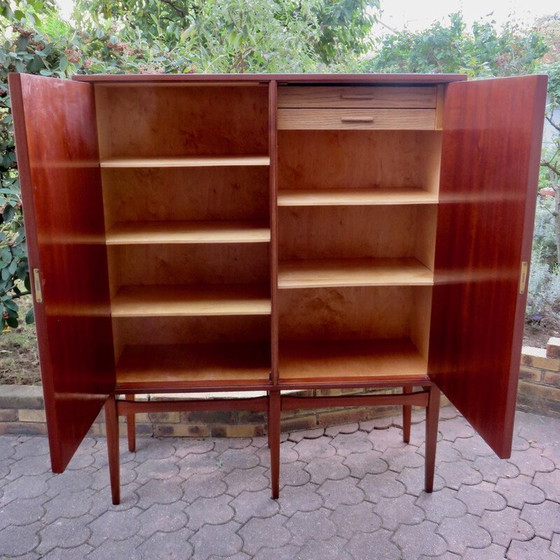 Image 1 of Vintage maple and oak china cabinet, Denmark 1950