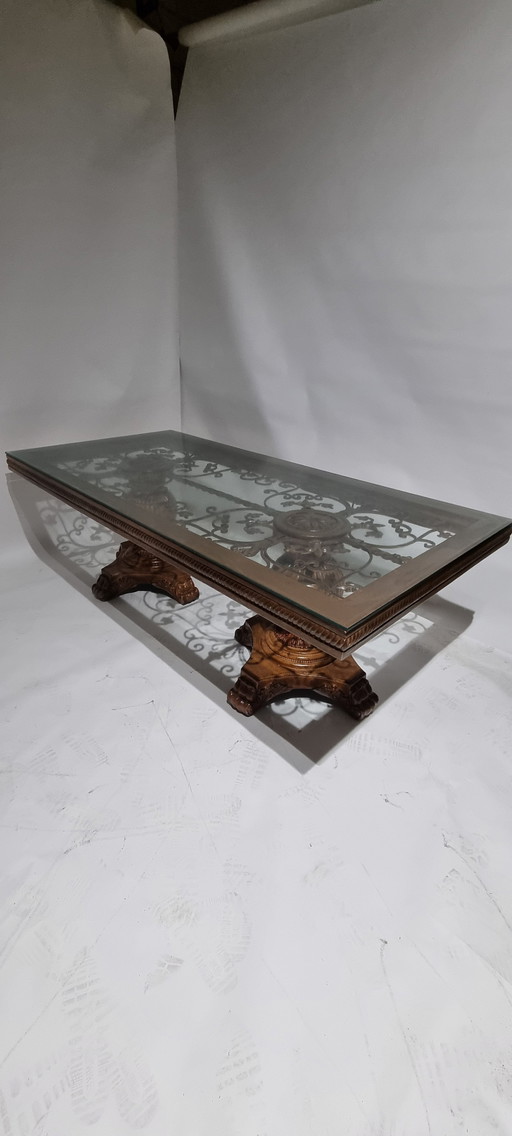 Beautiful Ornate Dining Table With Glass Top