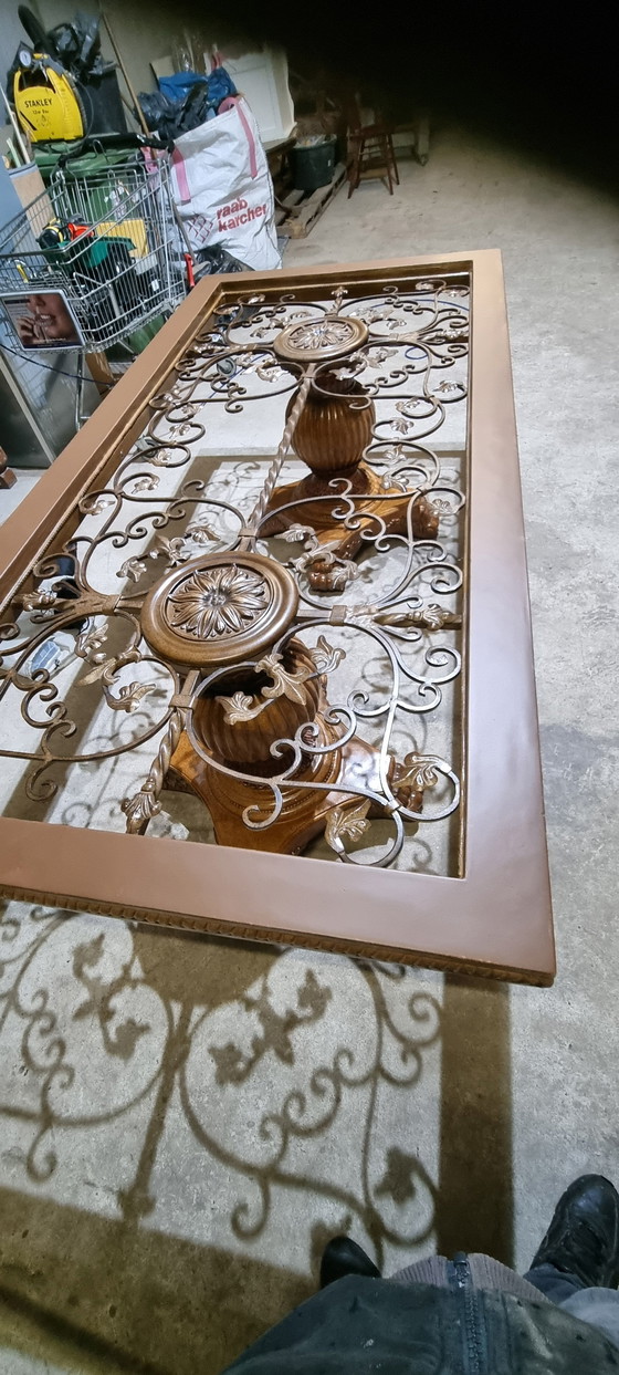 Image 1 of Beautiful Ornate Dining Table With Glass Top