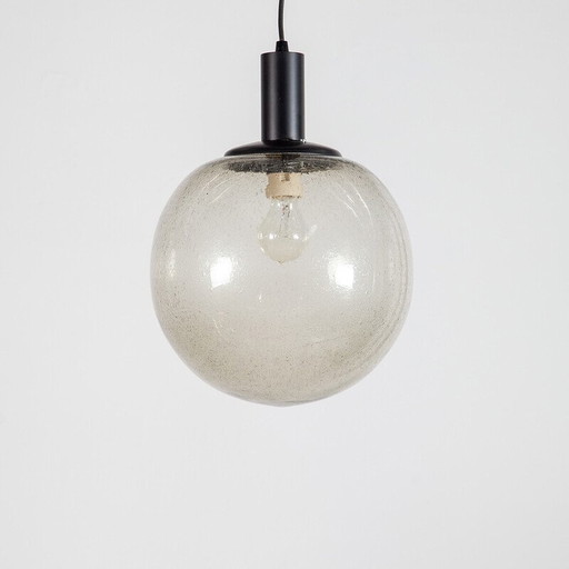 Pair of vintage glass pendant lamp for Limburg Glashutte, Germany 1970