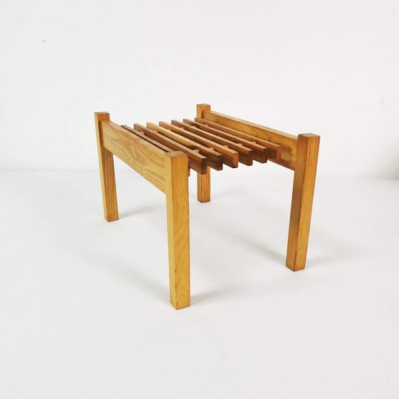 Image 1 of Vintage oak wood flower table, Czechoslovakia 1960