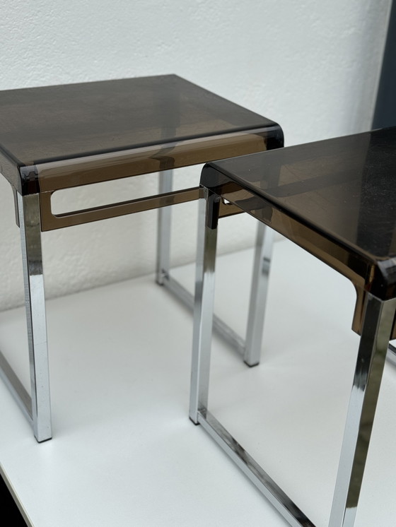 Image 1 of 2x Prisunic side tables by Marc Berthier