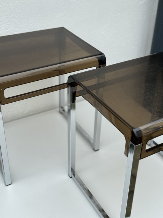 Image 1 of 2x Prisunic side tables by Marc Berthier