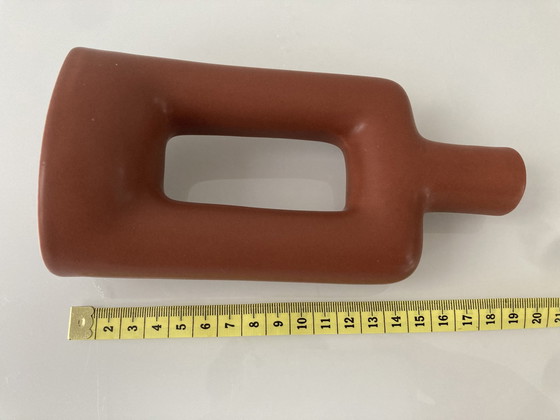 Image 1 of Red Brown Candlestick Of Ceramic By Hestia Design