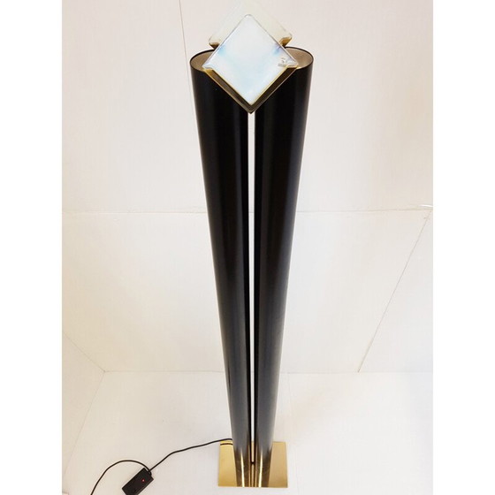 Image 1 of Vintage floor lamp in steel and Murano, Italy 1970