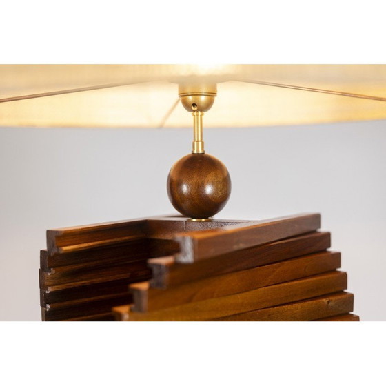 Image 1 of Vintage sculptural lamp base in varnished wood, France 1980