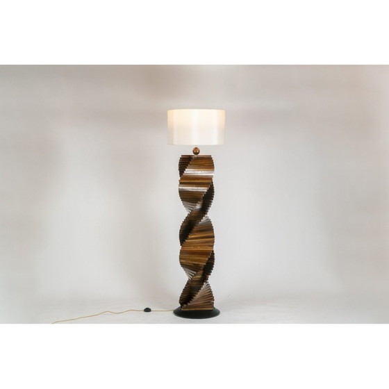 Image 1 of Vintage sculptural lamp base in varnished wood, France 1980