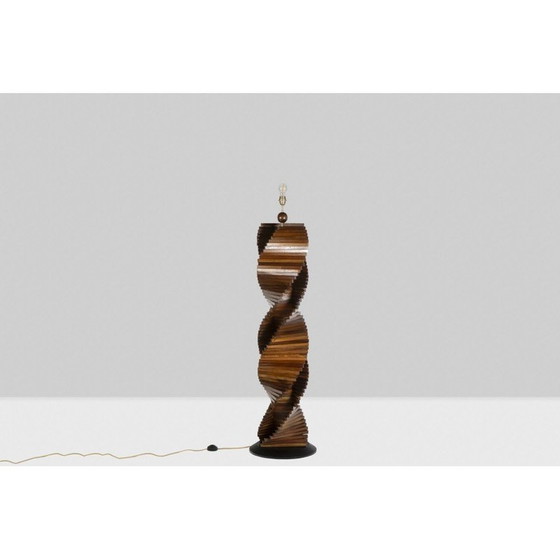 Image 1 of Vintage sculptural lamp base in varnished wood, France 1980