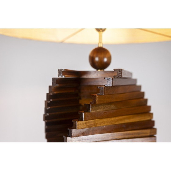 Image 1 of Vintage sculptural lamp base in varnished wood, France 1980