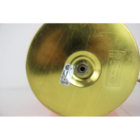 Image 1 of Vintage orange glass table lamp by Valasske Mezirici, Czechoslovakia 1970s