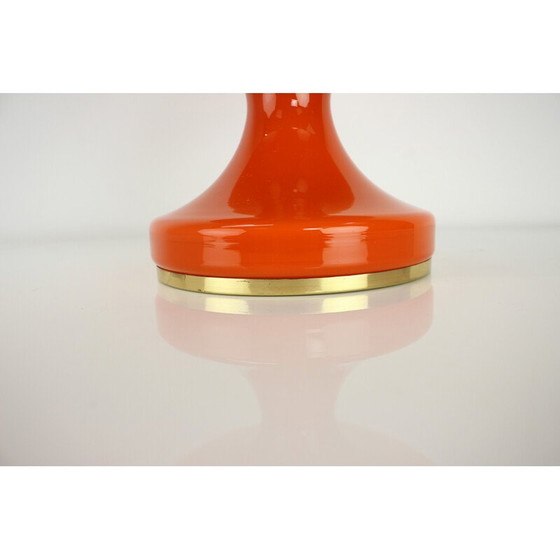Image 1 of Vintage orange glass table lamp by Valasske Mezirici, Czechoslovakia 1970s
