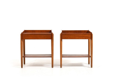 Teak and Oak Nightstands by Børge Mogensen for Søborg Møbelfabrik, 1950s, Set of 2