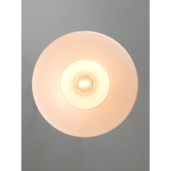 Image 1 of Lampada a sospensione vintage in vetro bianco e ottone, Italia