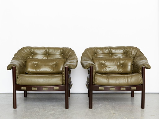 Pair Mid - Century Armchairs By Sven Ellekaer For Coja