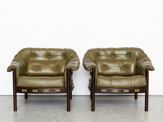 Image 1 of Pair Mid - Century Armchairs By Sven Ellekaer For Coja