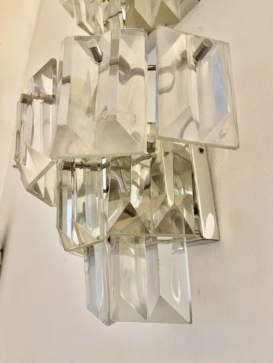 Image 1 of Kinkeldey Paire Of Glass Crystal Wall Lighting, Austria 1970