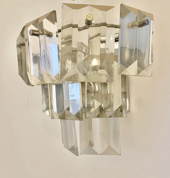 Image 1 of Kinkeldey Paire Of Glass Crystal Wall Lighting, Austria 1970