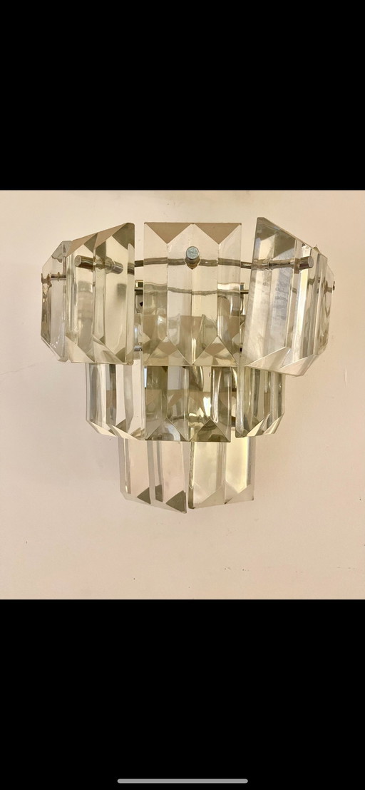 Kinkeldey Paire Of Glass Crystal Wall Lighting, Austria 1970