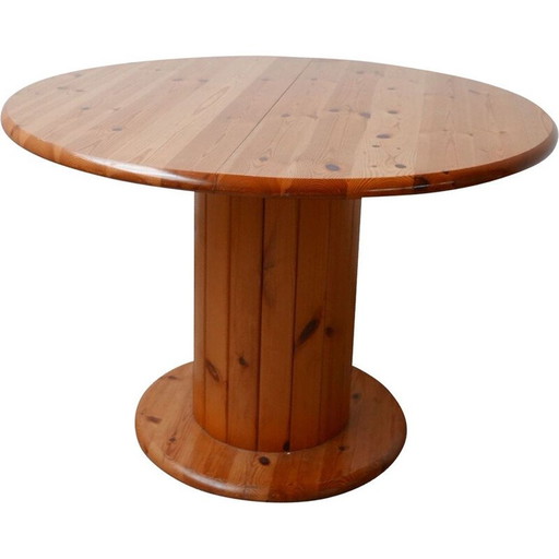 Pine mid-century Dutch dining table, 1970s