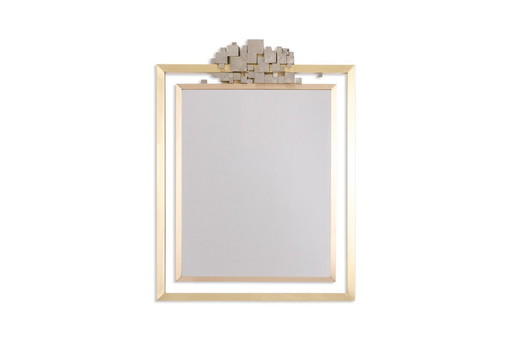 Boizot" model mirror in Brass, Varnish finish. Contemporary.