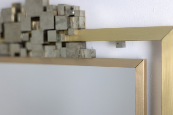 Image 1 of Specchio modello “Boizot” in ottone, finitura verniciata. Contemporaneo.