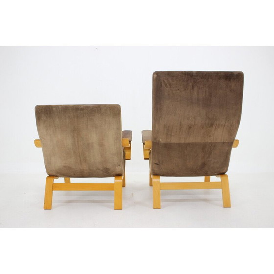 Image 1 of Pair of vintage "Contino" leather armchairs by Yngve Ekström, Sweden 1970s