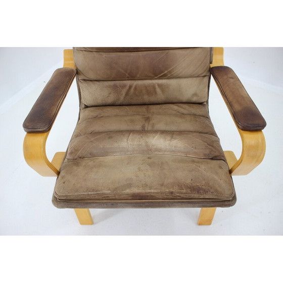 Image 1 of Pair of vintage "Contino" leather armchairs by Yngve Ekström, Sweden 1970s