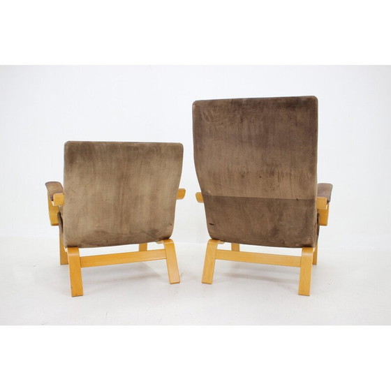 Image 1 of Pair of vintage "Contino" leather armchairs by Yngve Ekström, Sweden 1970s