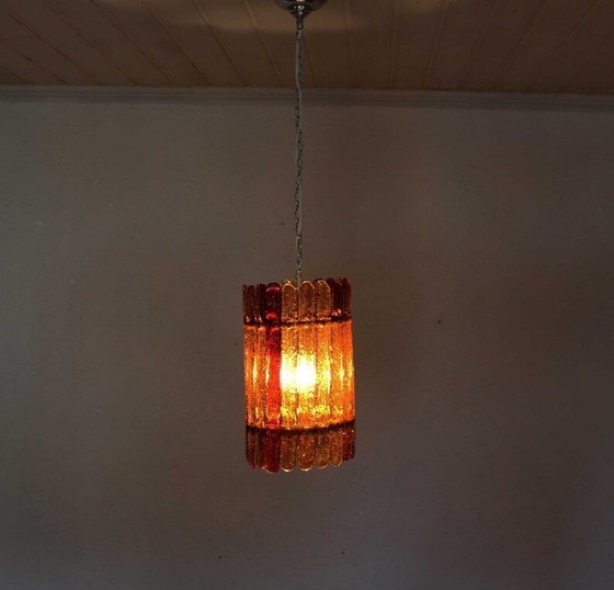 Image 1 of Amber Glass Pendant Lamp By Felipe Derflingher For Feders 1960S 