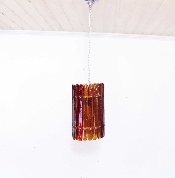 Image 1 of Amber Glass Pendant Lamp By Felipe Derflingher For Feders 1960S 