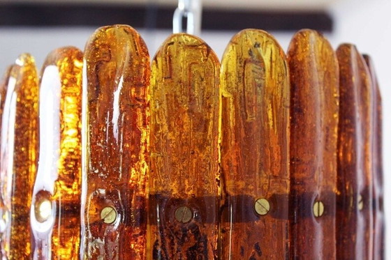 Image 1 of Amber Glass Pendant Lamp By Felipe Derflingher For Feders 1960S 