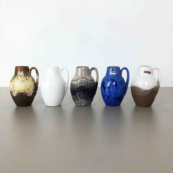 Image 1 of Set of 5 vintage ceramic vases for Scheurich, Germany 1970