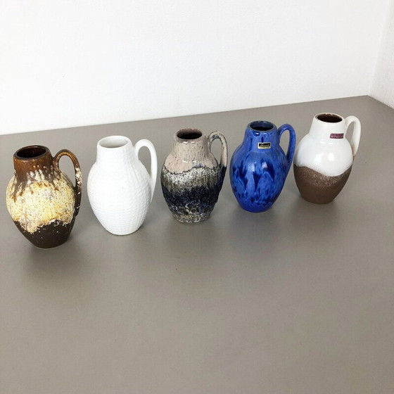 Image 1 of Set of 5 vintage ceramic vases for Scheurich, Germany 1970