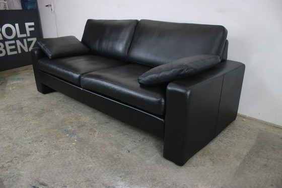Image 1 of Divano a tre posti Cor Conseta divano di design in vera pelle nero