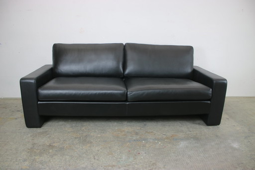 Cor Conseta three-seater couch designer sofa genuine leather black