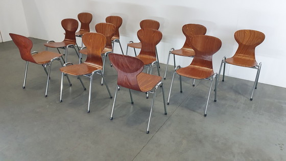 Image 1 of 12x Eromes pagholz industrial stackable designer chair