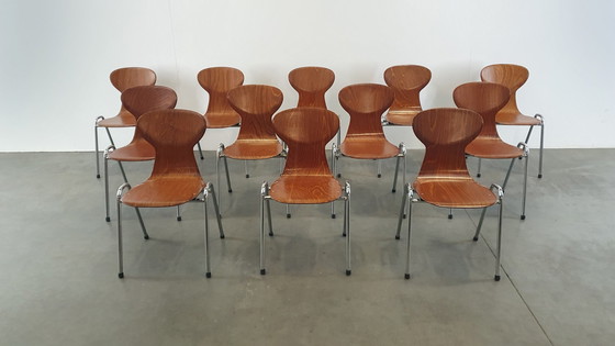 Image 1 of 12x Eromes pagholz industrial stackable designer chair