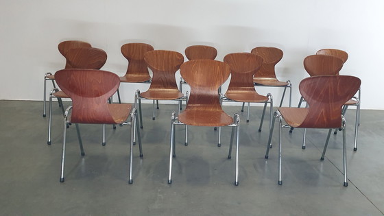 Image 1 of 12x Eromes pagholz industrial stackable designer chair