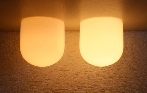 2X Bauhaus Hamolite Ceiling Lights 1930