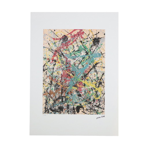 Lithographie offset d'après Jackson Pollock Action Painting 67/300