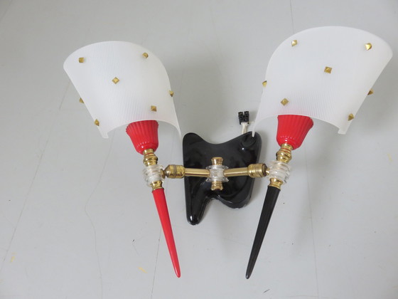 Image 1 of Pair Of Double Wall Lights, France, 50s 60s