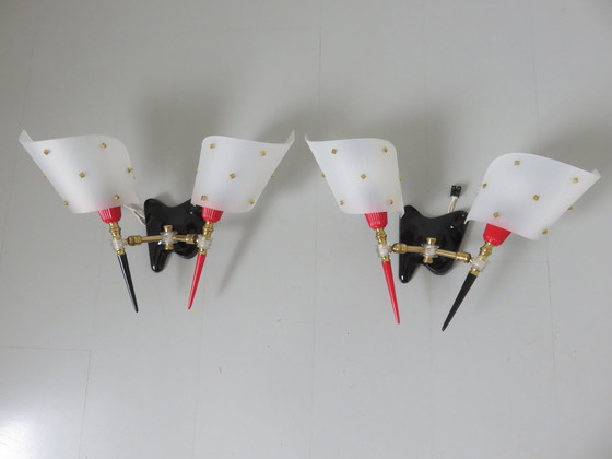 Image 1 of Pair Of Double Wall Lights, France, 50s 60s