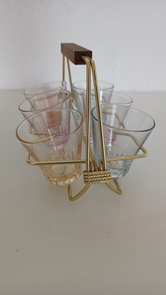 Image 1 of Set Fifties Water Glasses In Holder