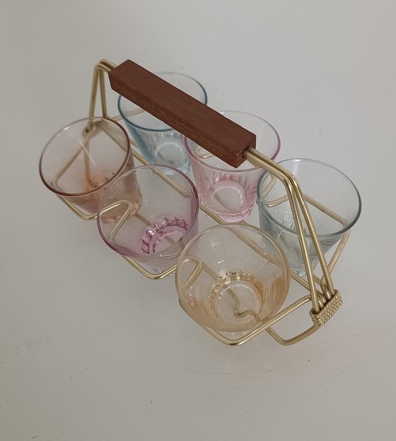 Image 1 of Set Fifties Water Glasses In Holder